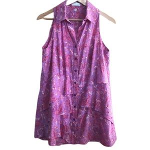 Couleur by Finley M flutter dress pink purple red Size Medium